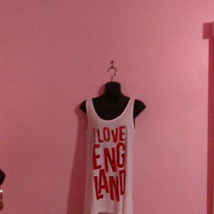 NEXT White & Red I Love England Tank Top Size 12